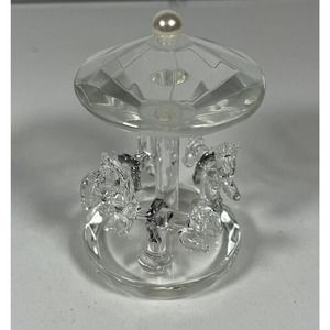 Carousel Crystal Glass Figurines Clear Modern Style Car Home Decoration Souvenir